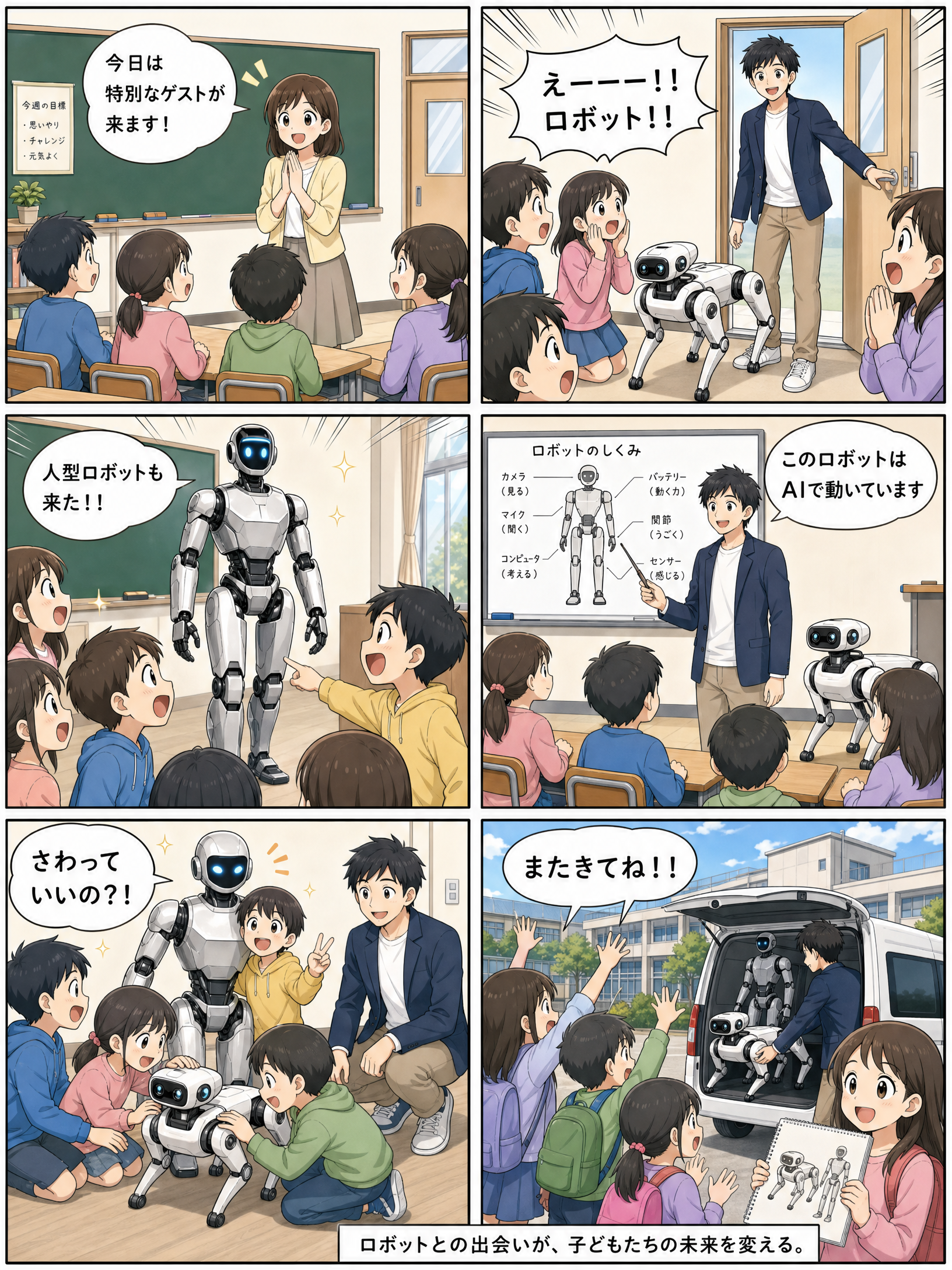 学校にロボットがやってきた